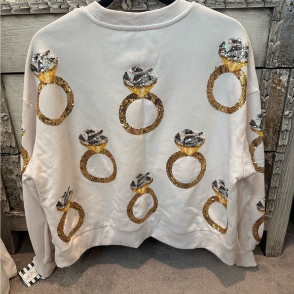 NWT Queen of Sparkles Wedding Ring Sweatshirt XS - Picture 3 of 4